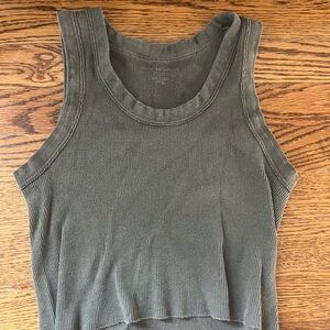 Brandy Melville Brown Ribbed Tank Top